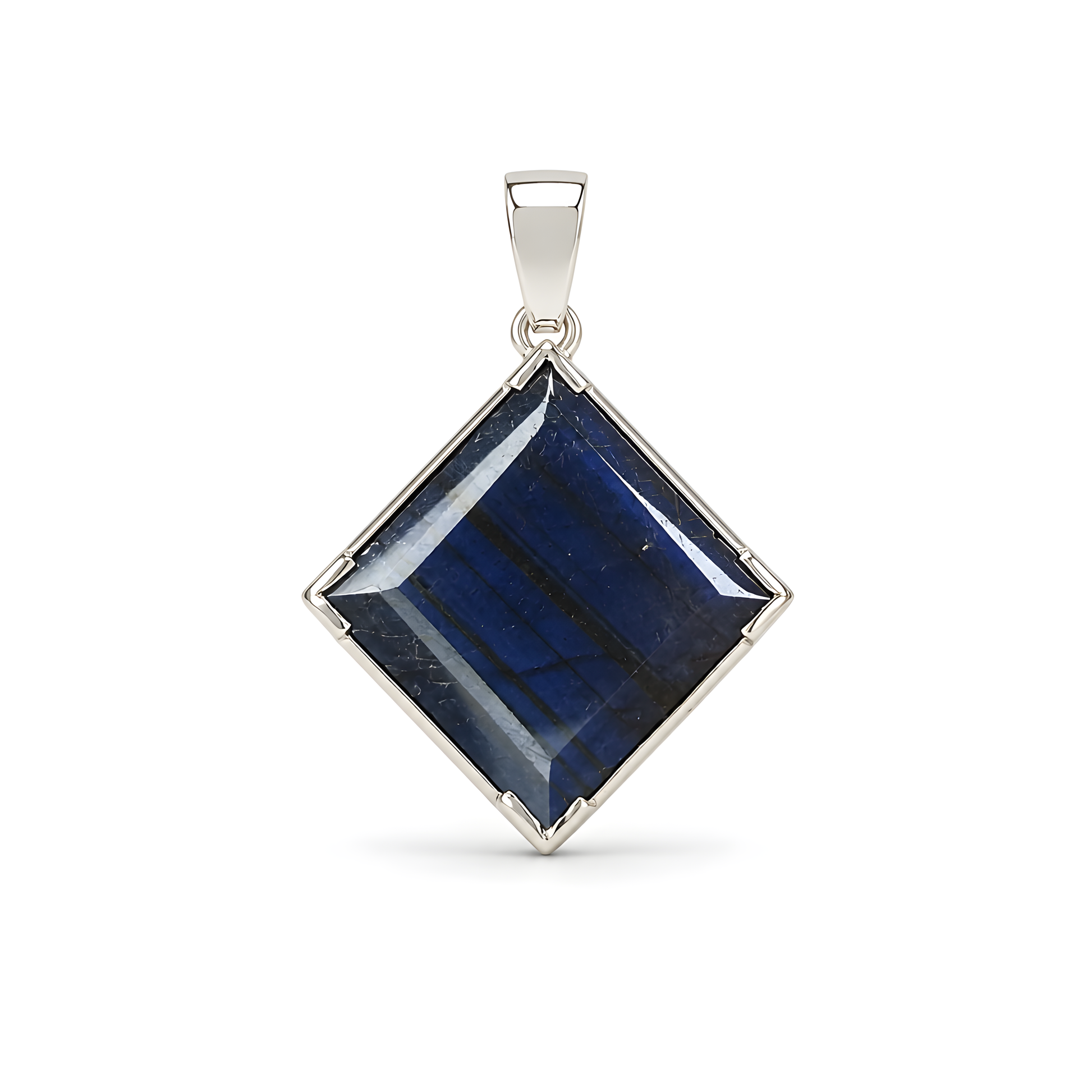 labradorite gemstone prong set 925 silver pendant