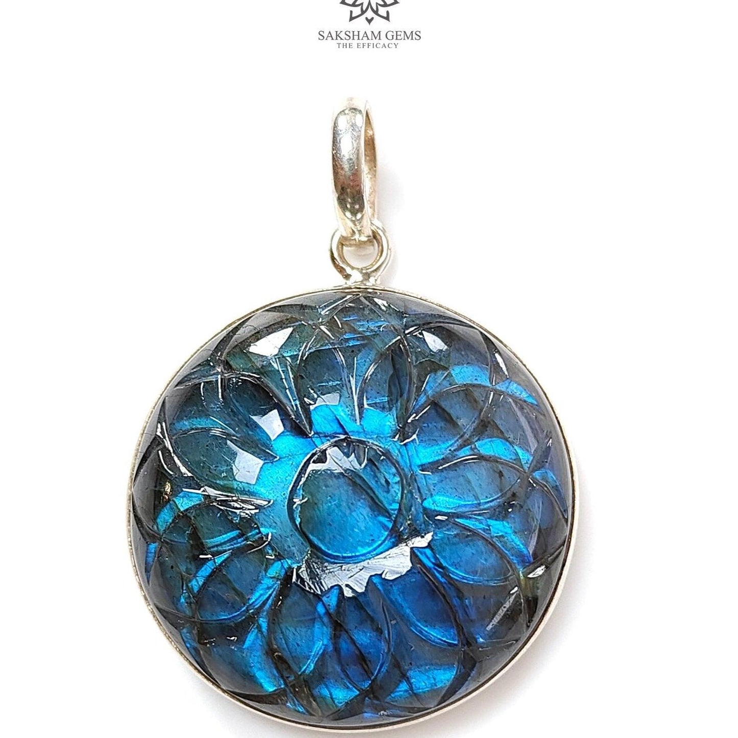 Blue Labradorite Silver Pendant 16.37gms