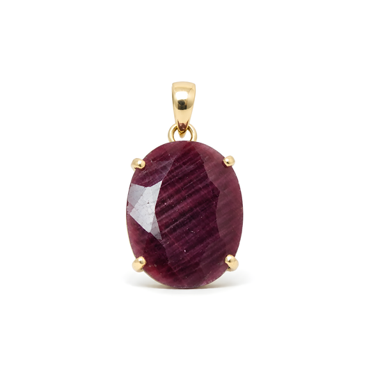 Ruby Gemstone Brass Pendant