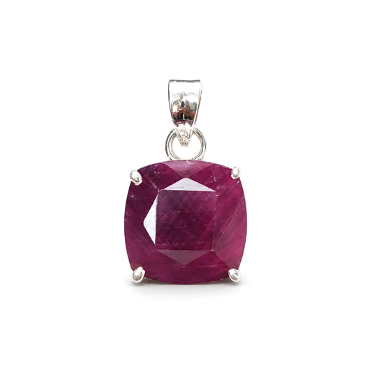 Ruby Gemstone Silver Pendant