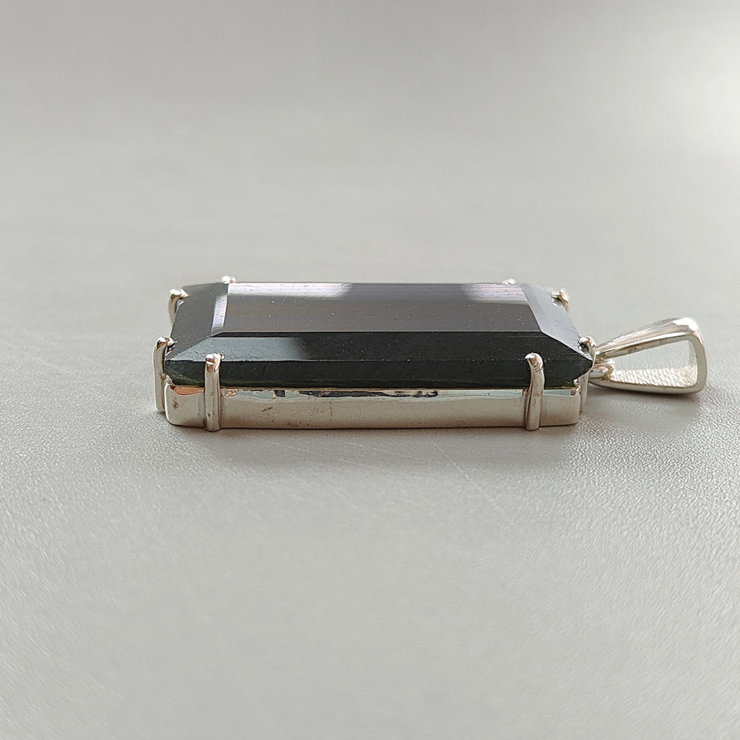 Blue Labradorite Faceted Silver Pendant: 11.96gms Natural Untreated Labradorite Fancy Shape 925 Sterling Silver Bezel Set Pendant 1.80"