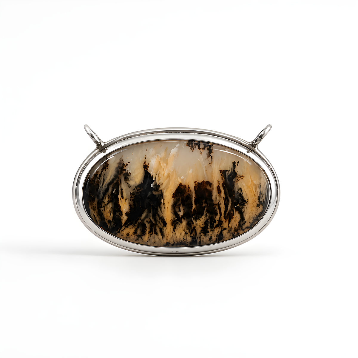 Tiger Agate Gemstone 925 Silver Pendant