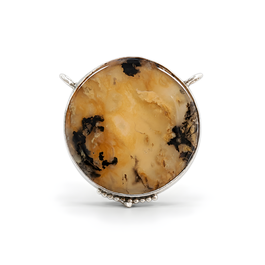 Tiger Agate Gemstone 925 Silver Pendant