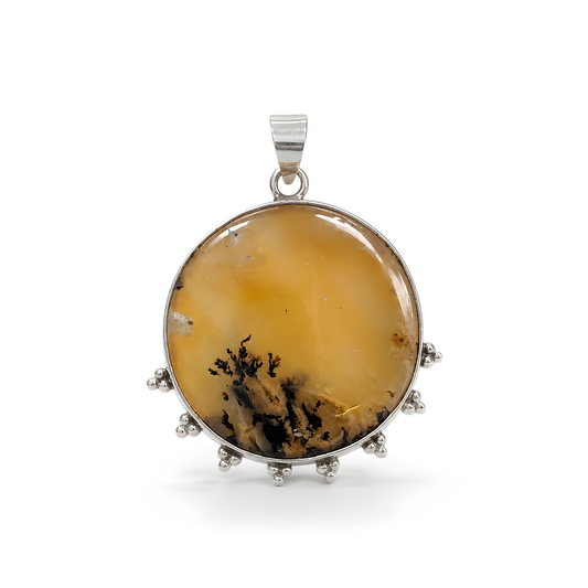 Tiger Agate Gemstone 925 Silver Pendant