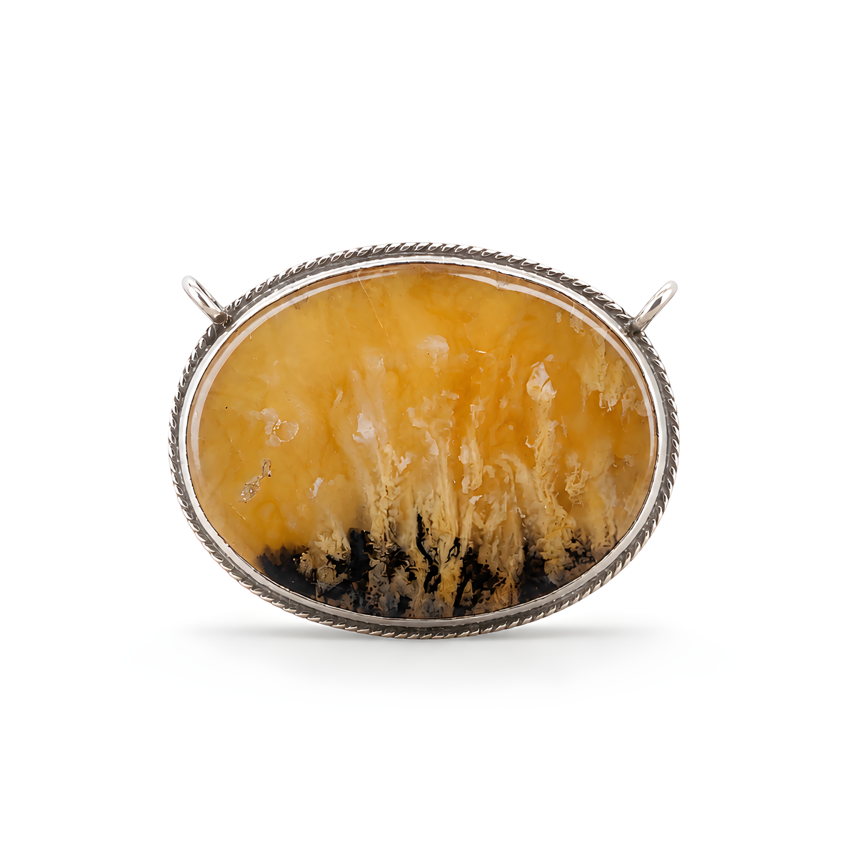 tiger agate gemstone 925 silver pendant