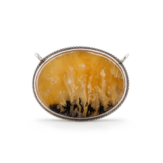 tiger agate gemstone 925 silver pendant