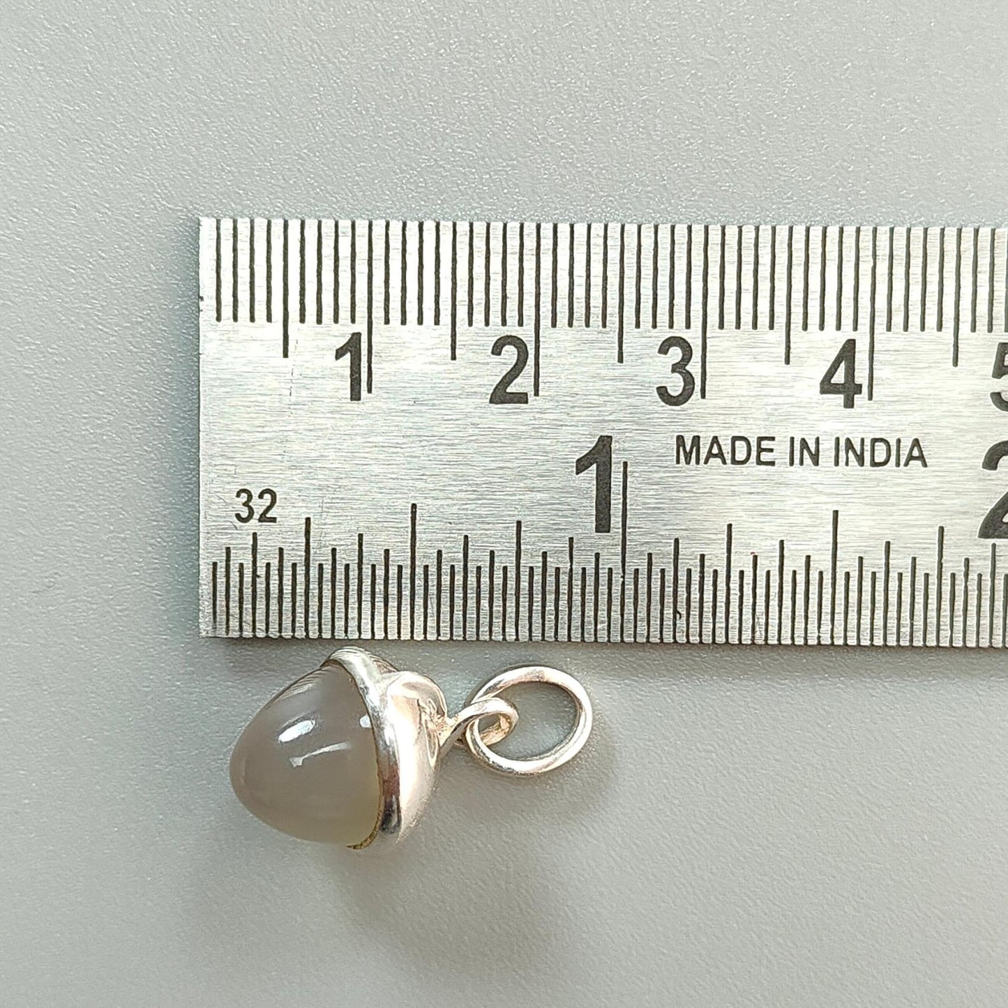 Onyx Gemstone 925 Sterling Silver Pendant: Natural Gray, Green Onyx Bezel Set Regular Size Bullet Pendant with Normal Loop 1" Gift for her