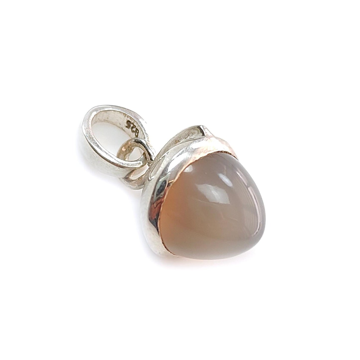 Onyx Gemstone 925 Sterling Silver Pendant: Natural Gray, Green Onyx Bezel Set Regular Size Bullet Pendant with Normal Loop 1" Gift for her