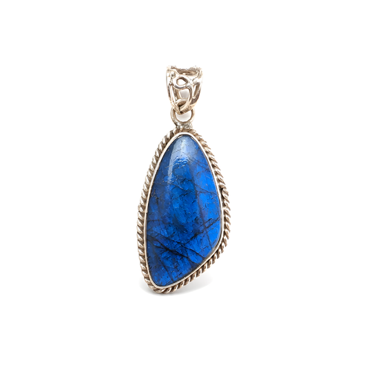 Labradorite Plain Gemstone Silver Pendant