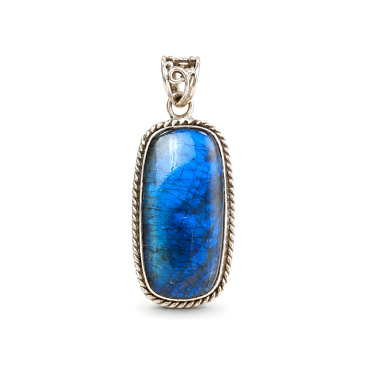 labradorite gemstone silver pendant