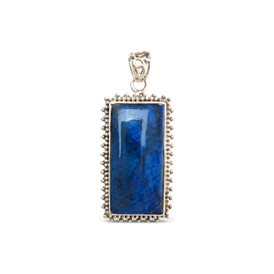 labradorite gemstone silver pendant