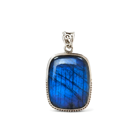 labradorite gemstone silver pendant