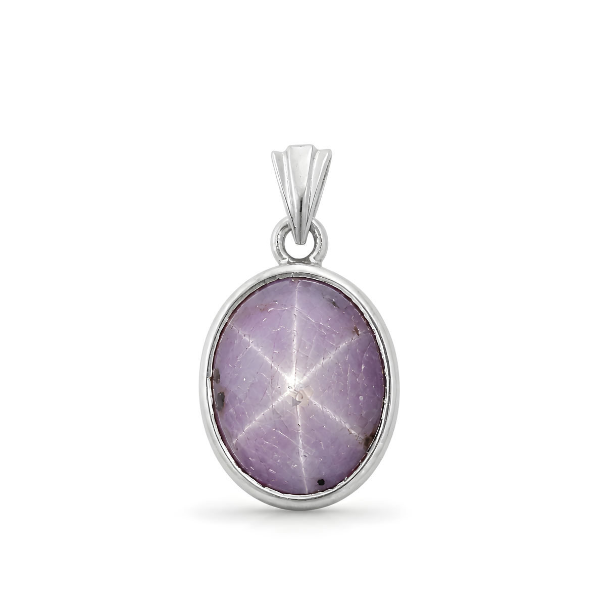Star Ruby Gemstone Silver Pendant