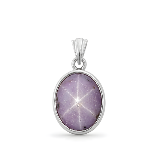 Star Ruby Gemstone Silver Pendant