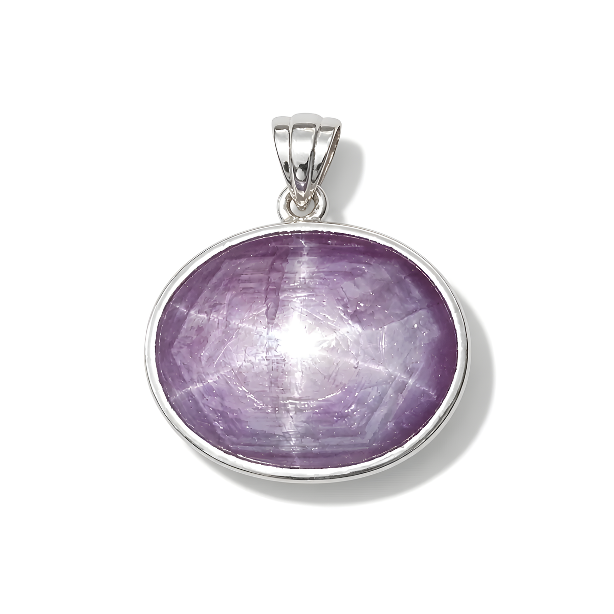 star ruby gemstone silver pendant