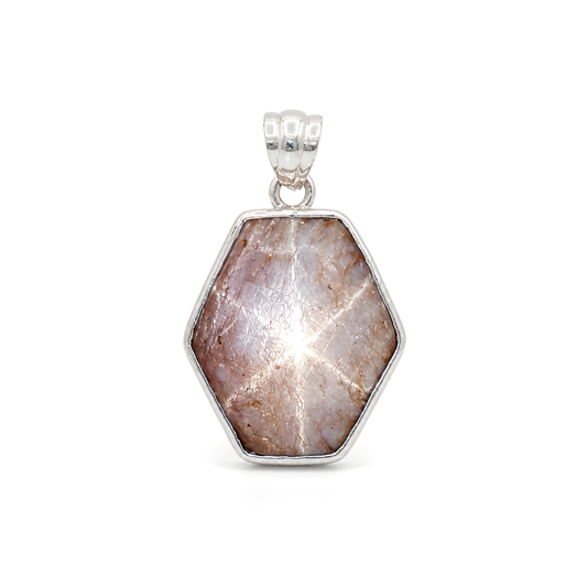 star ruby gemstone silver pendant