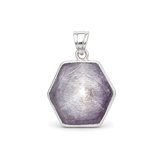 star ruby gemstone silver pendant