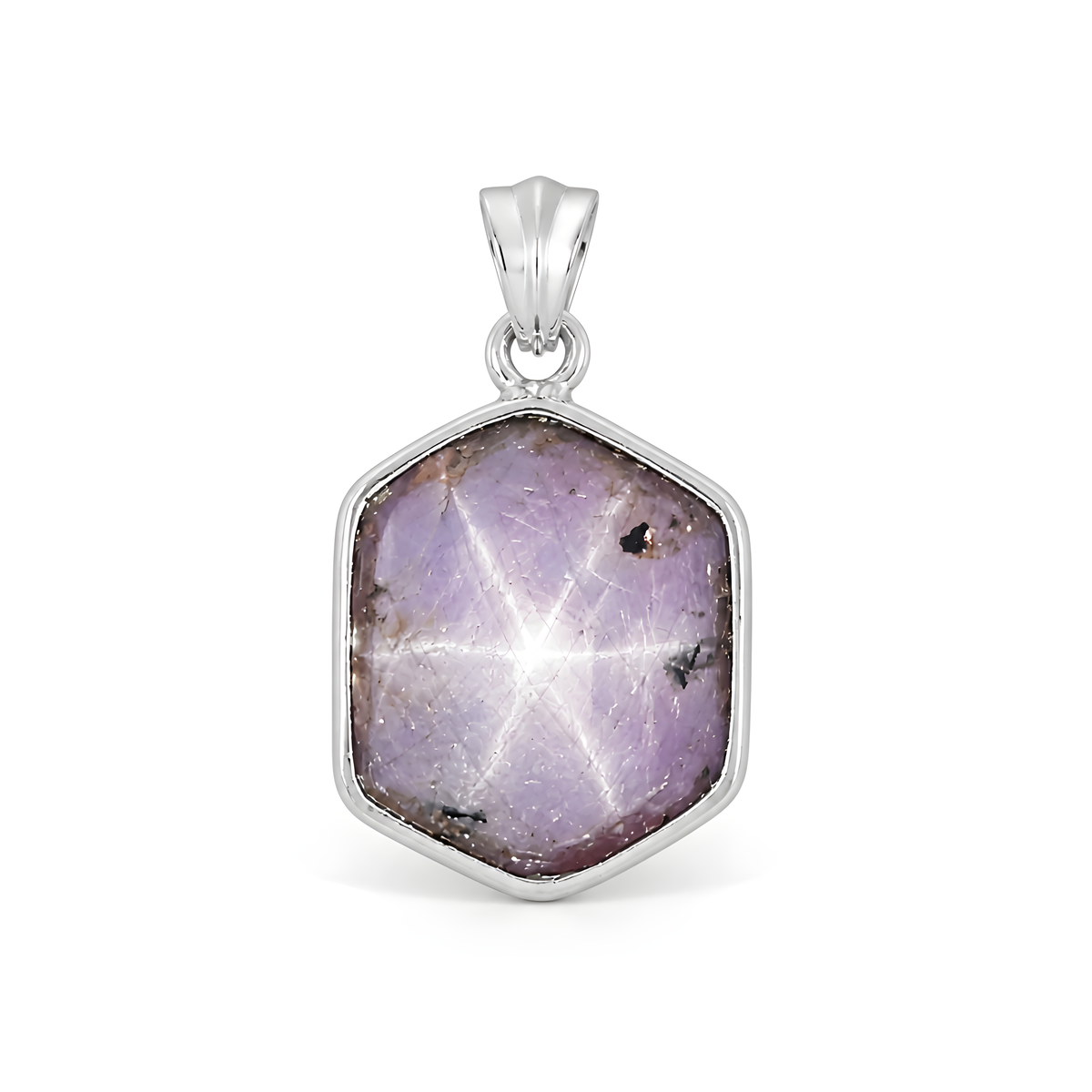 star ruby gemstone silver pendant