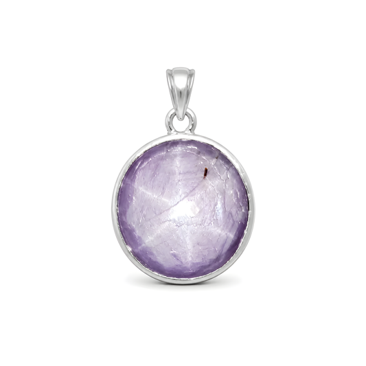 star ruby gemstone silver pendant