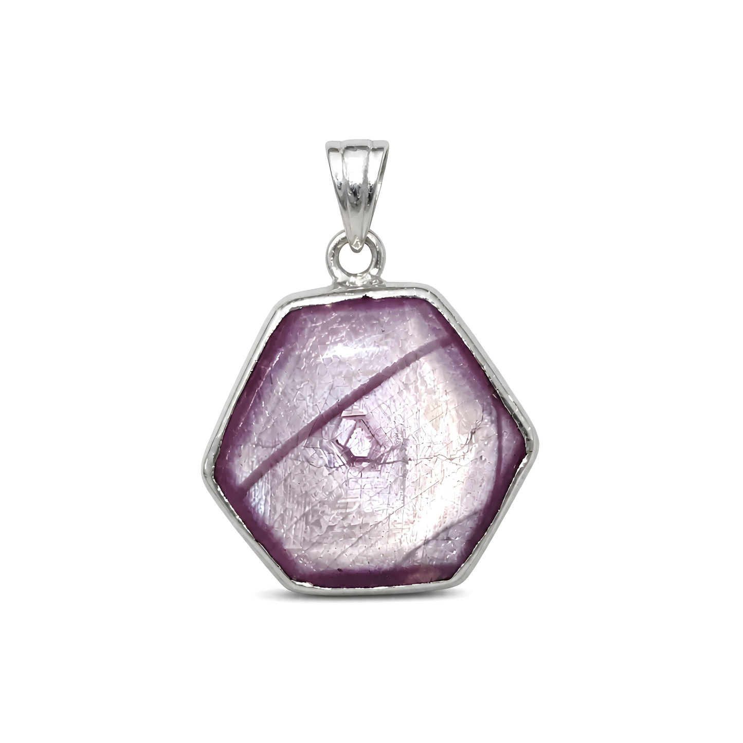star ruby gemstone silver pendant