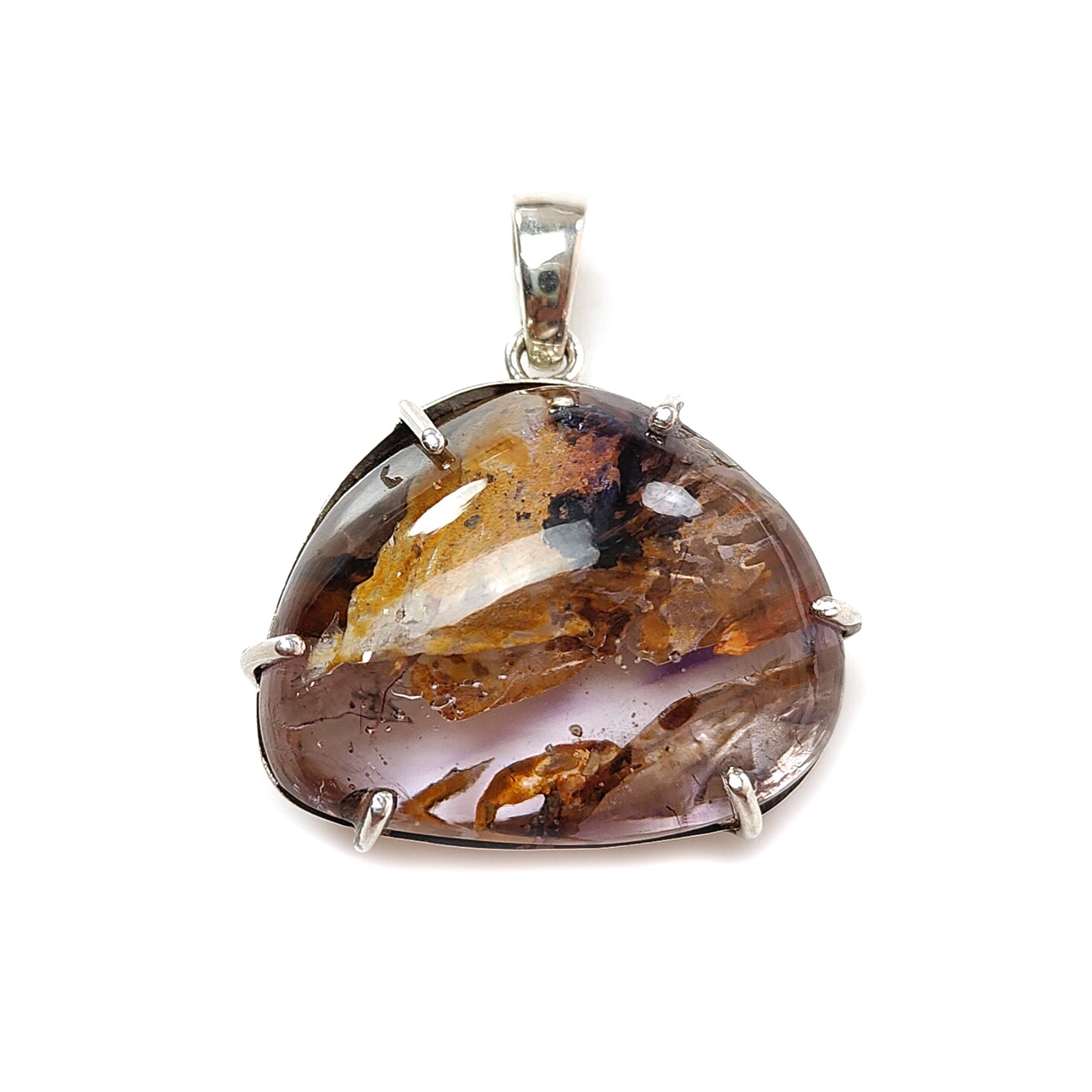 Bi-Color Amethyst Plain Triangle Pendant