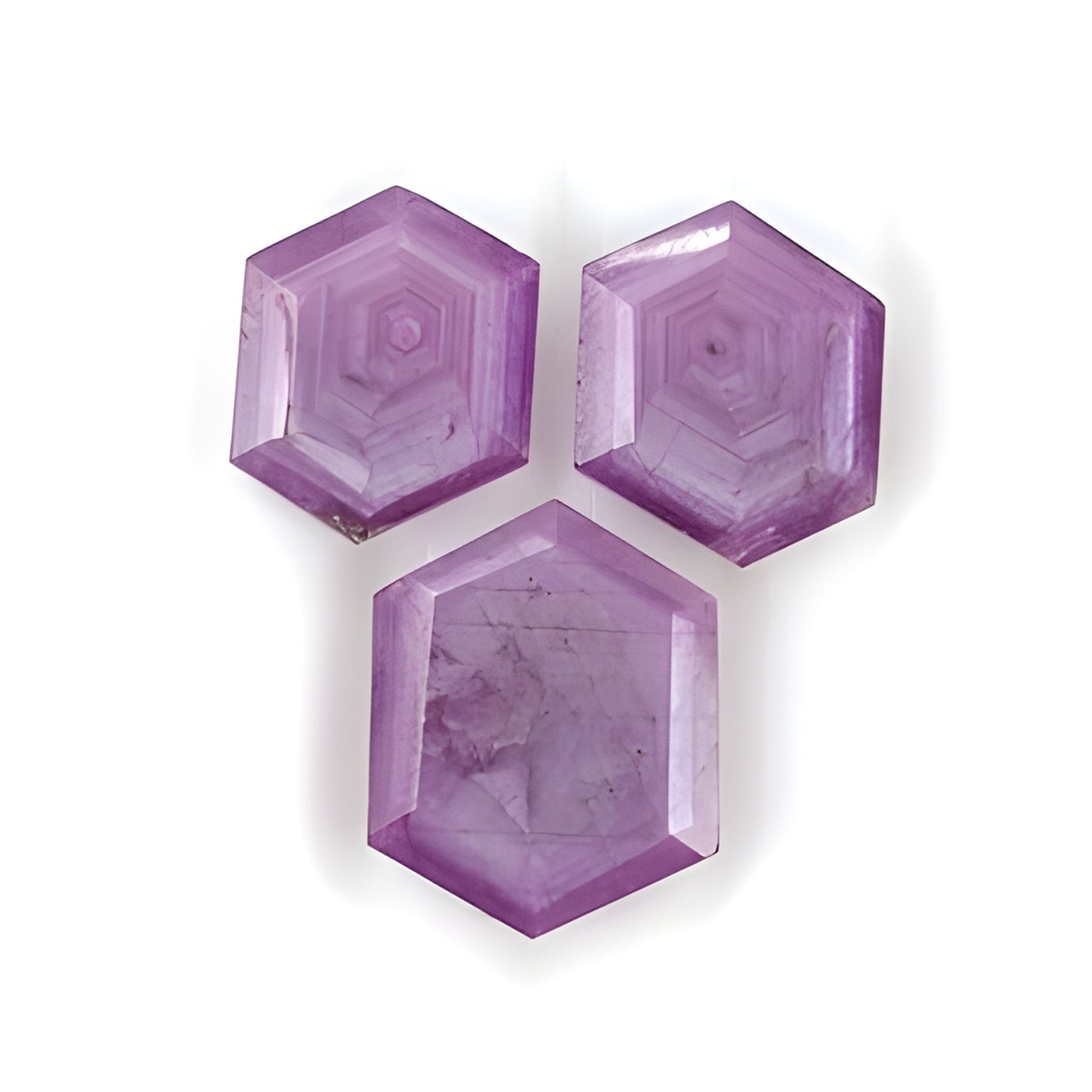 sapphire hexagon shape faceted cut