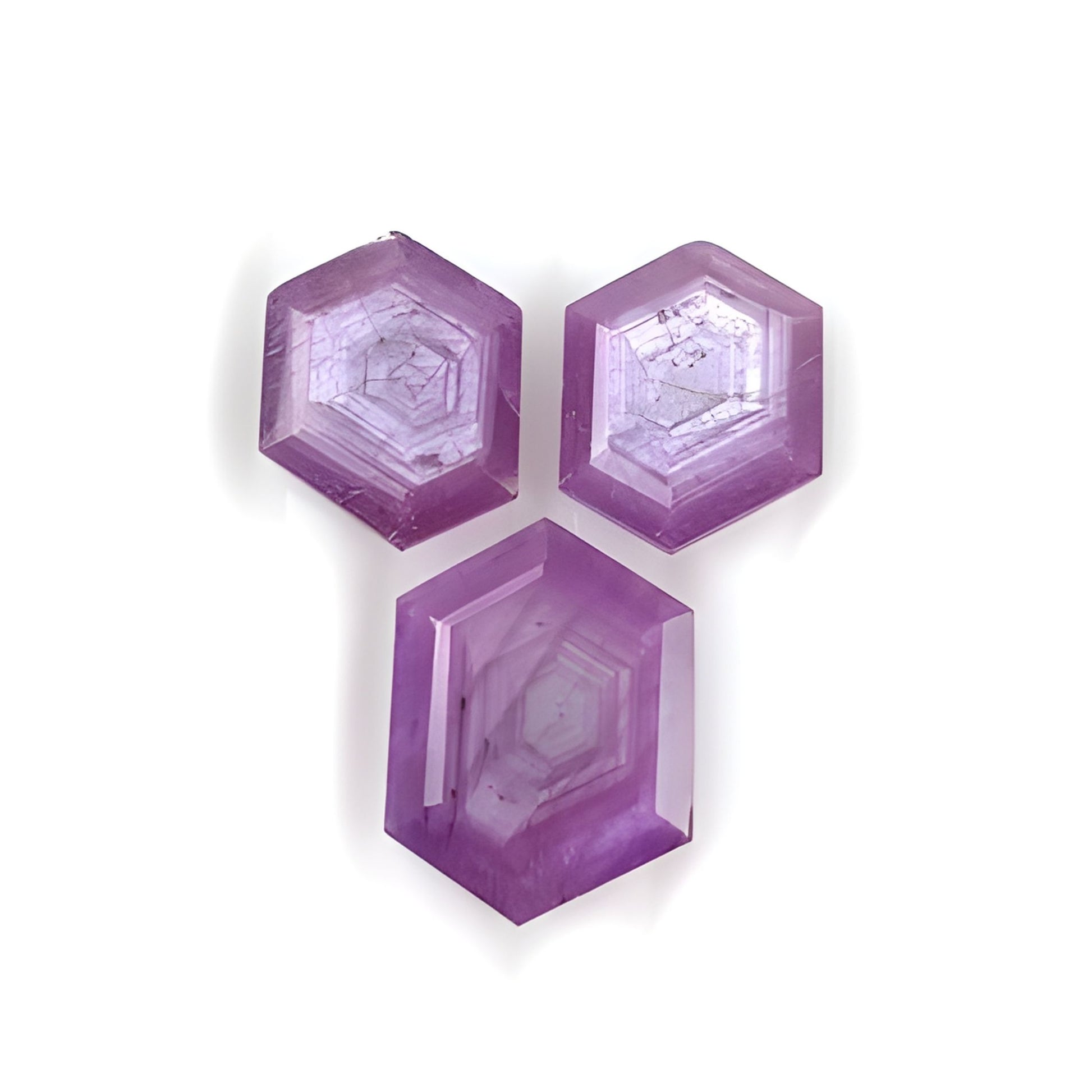 sapphire hexagon shape faceted cut