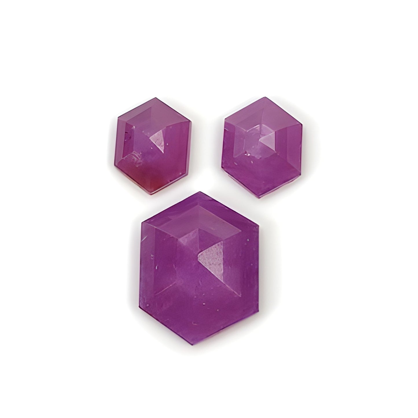 ruby hexagon shape faceted ct