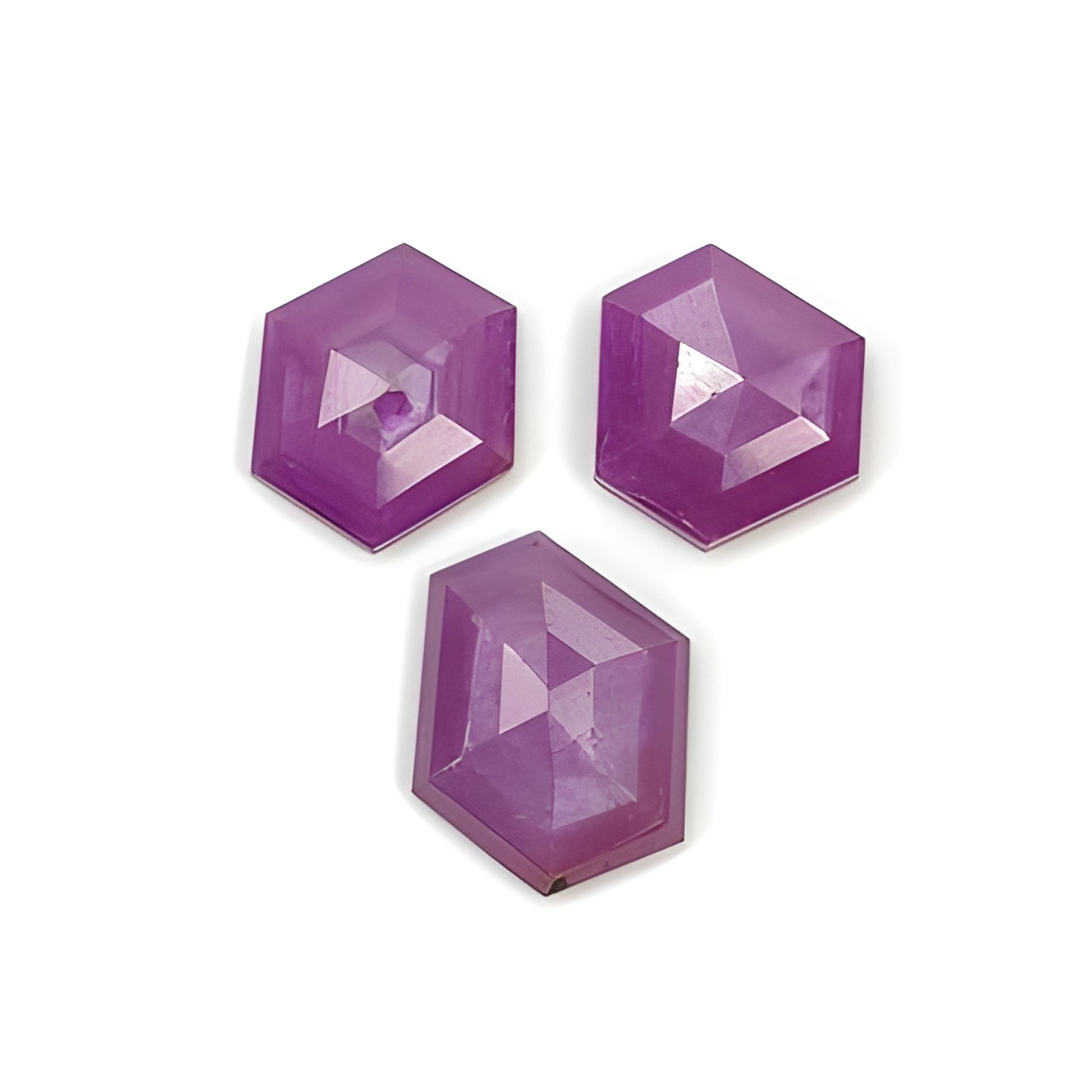 ruby step cut hexagon shape