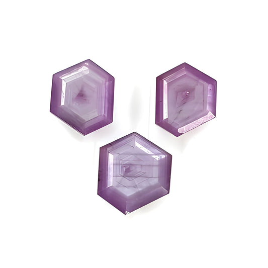 sapphire faceted cut hexagon shape