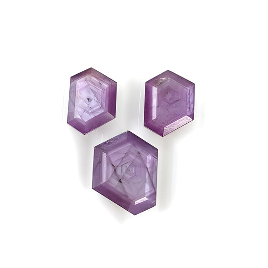 sapphire hexagon shape faceted cut