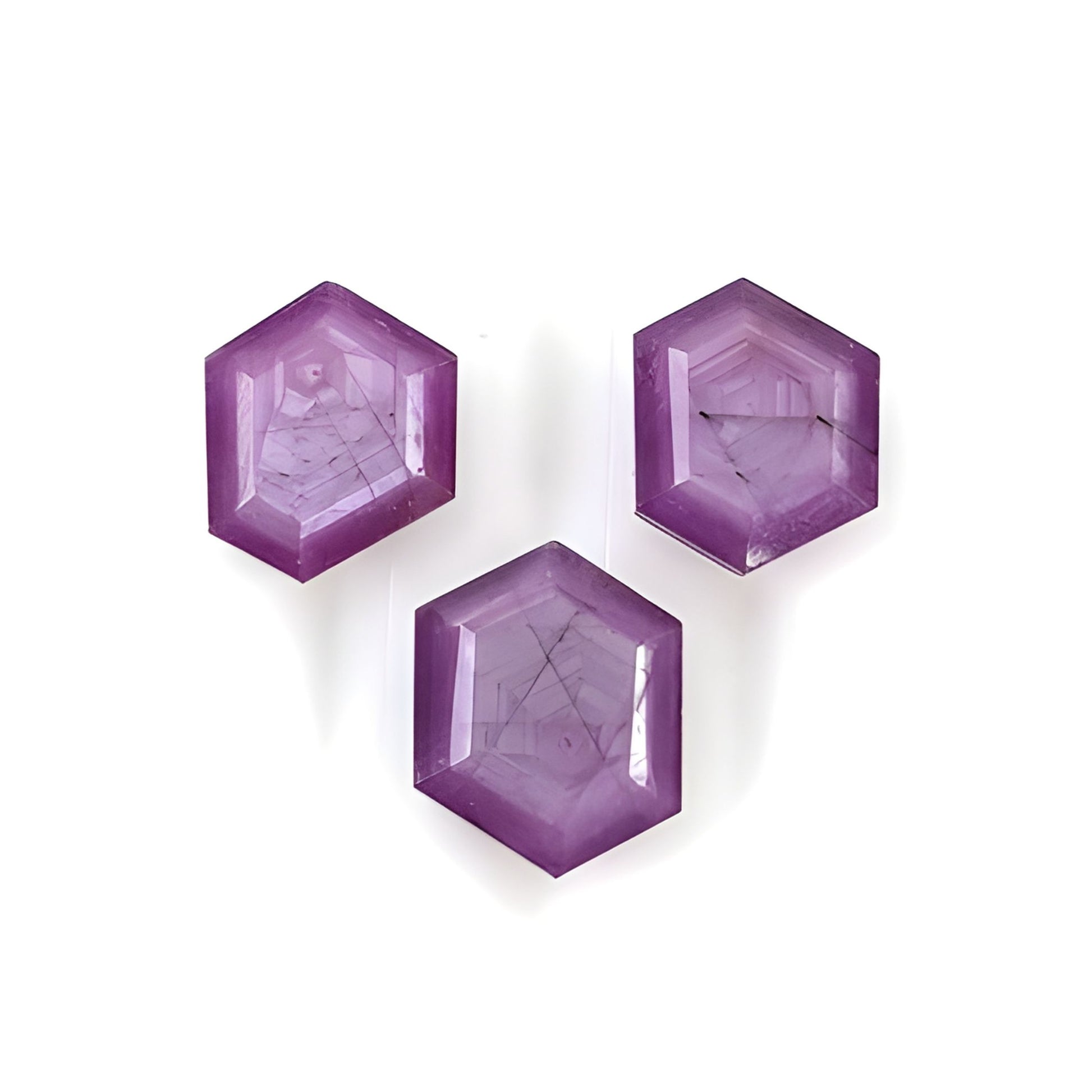 sapphire hexagon shape faceted  cut