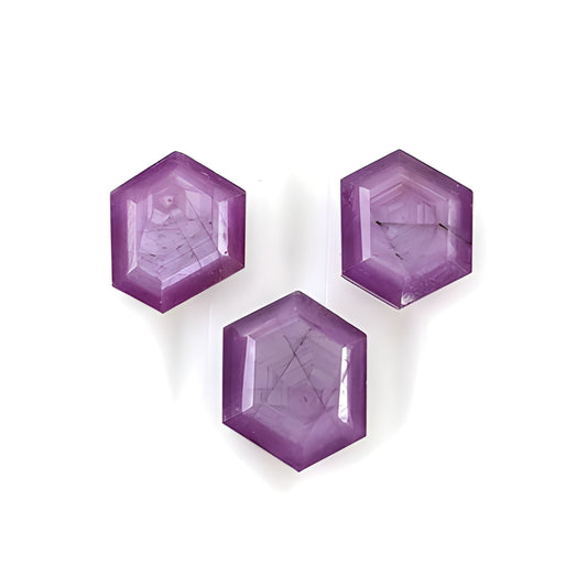 sapphire hexagon shape faceted  cut