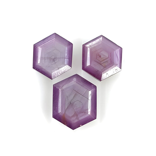 sapphire hexagon shape faceted cut