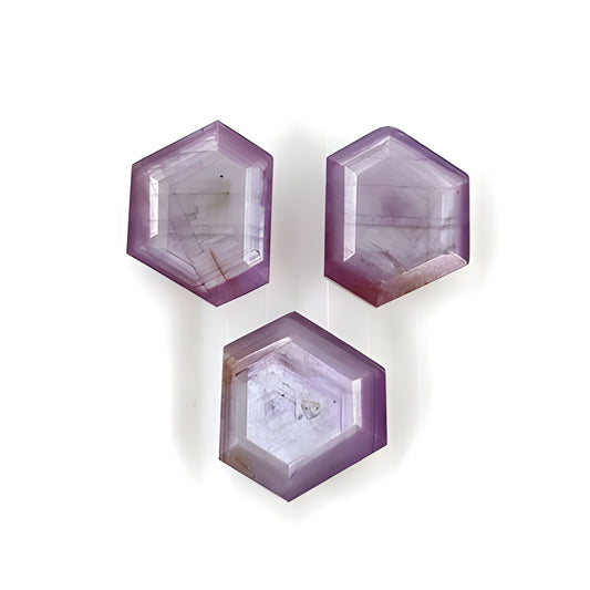 sapphire hexagon shape faceted cut