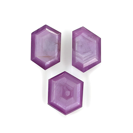 sapphire hexagon shape faceted cut