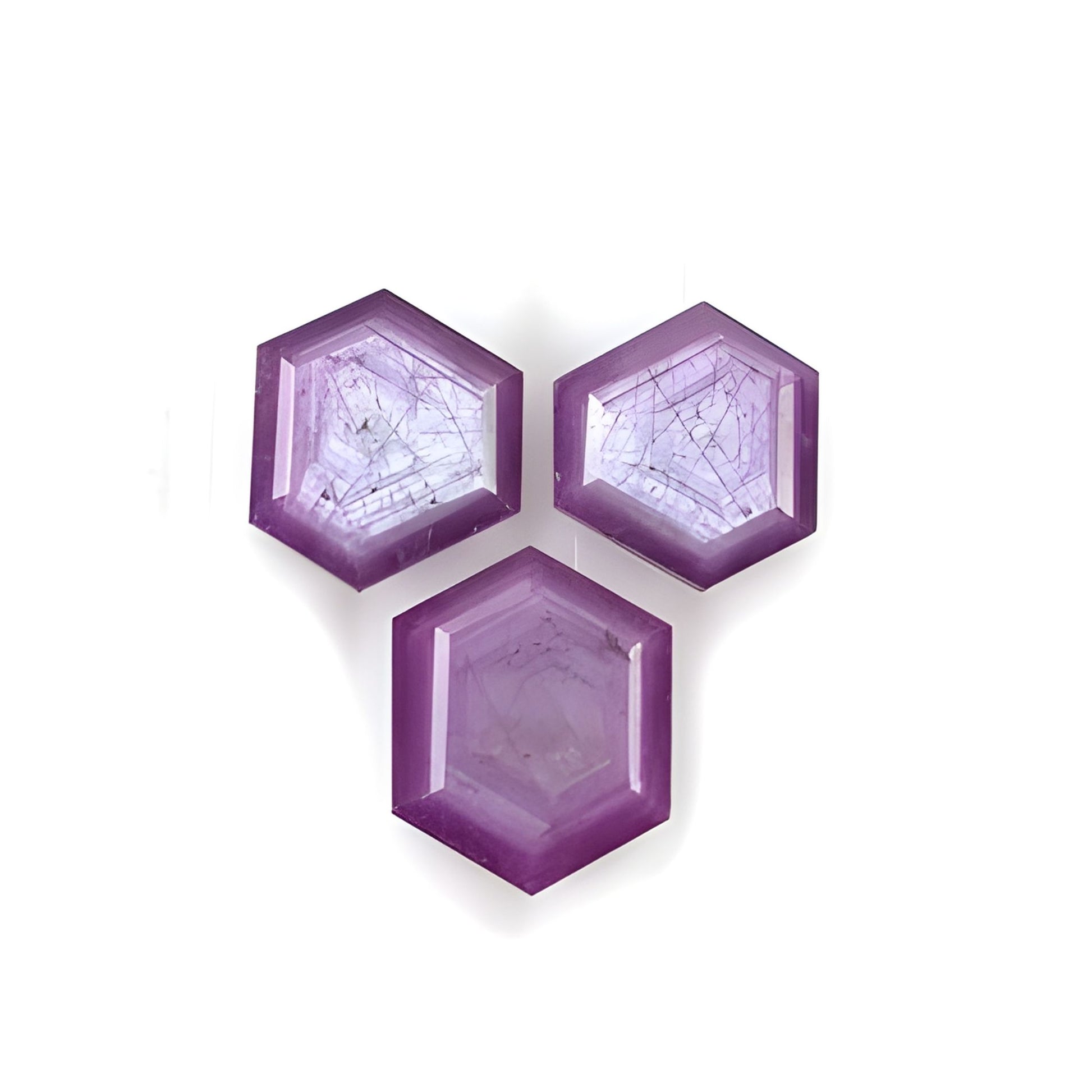 sapphire hexagon shape faceted cut