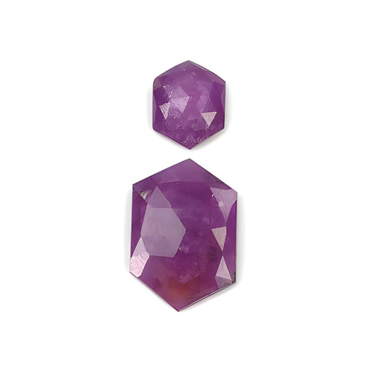 ruby hexagon shape rose cut