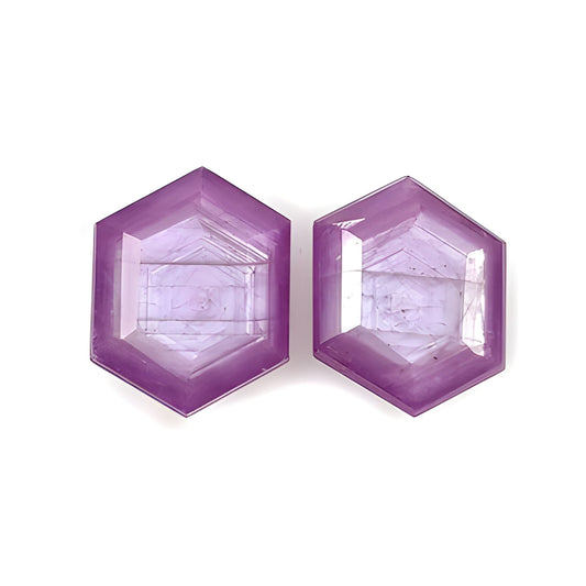 sapphire hexagon shape faceted cut