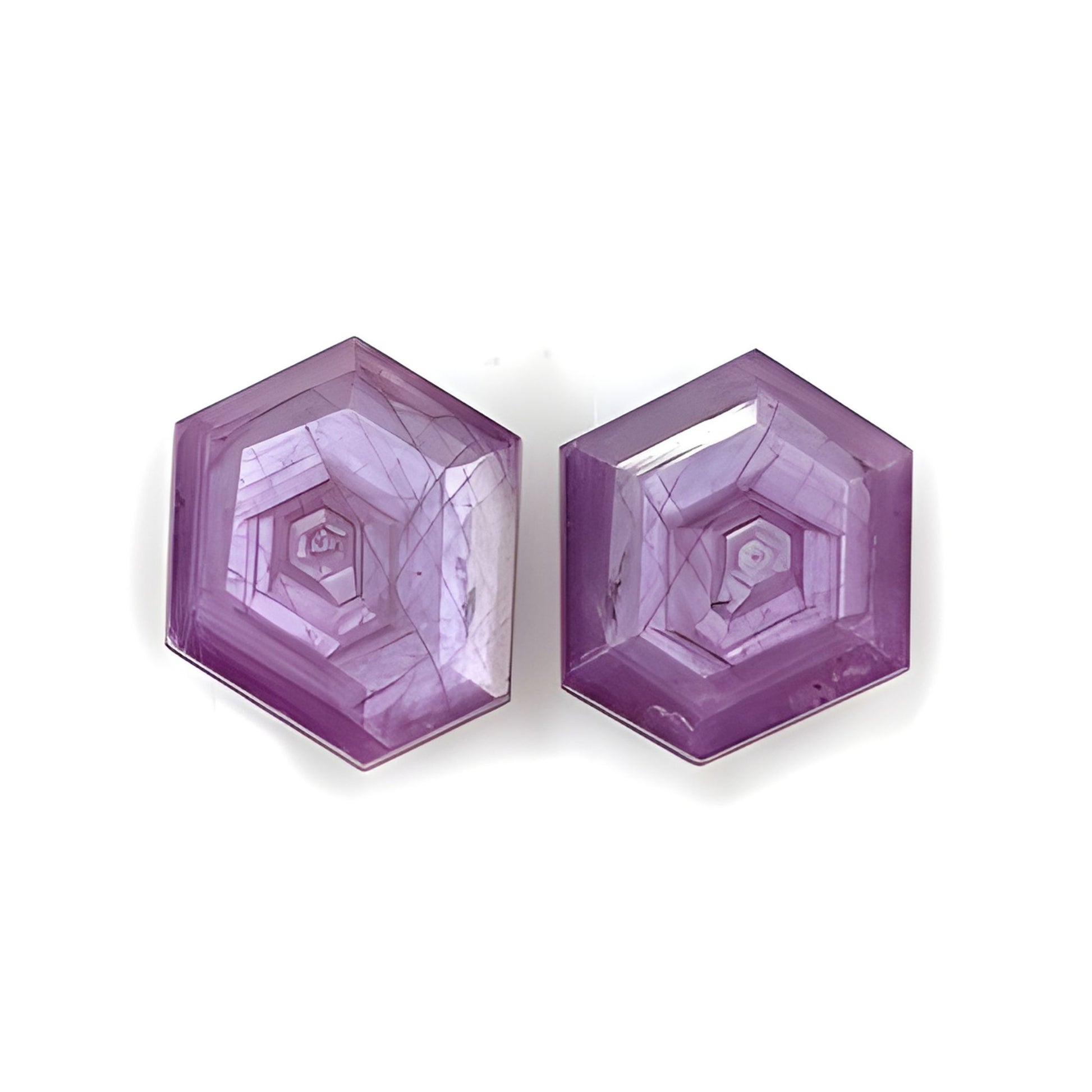 sapphire hexagon shape faceted cut