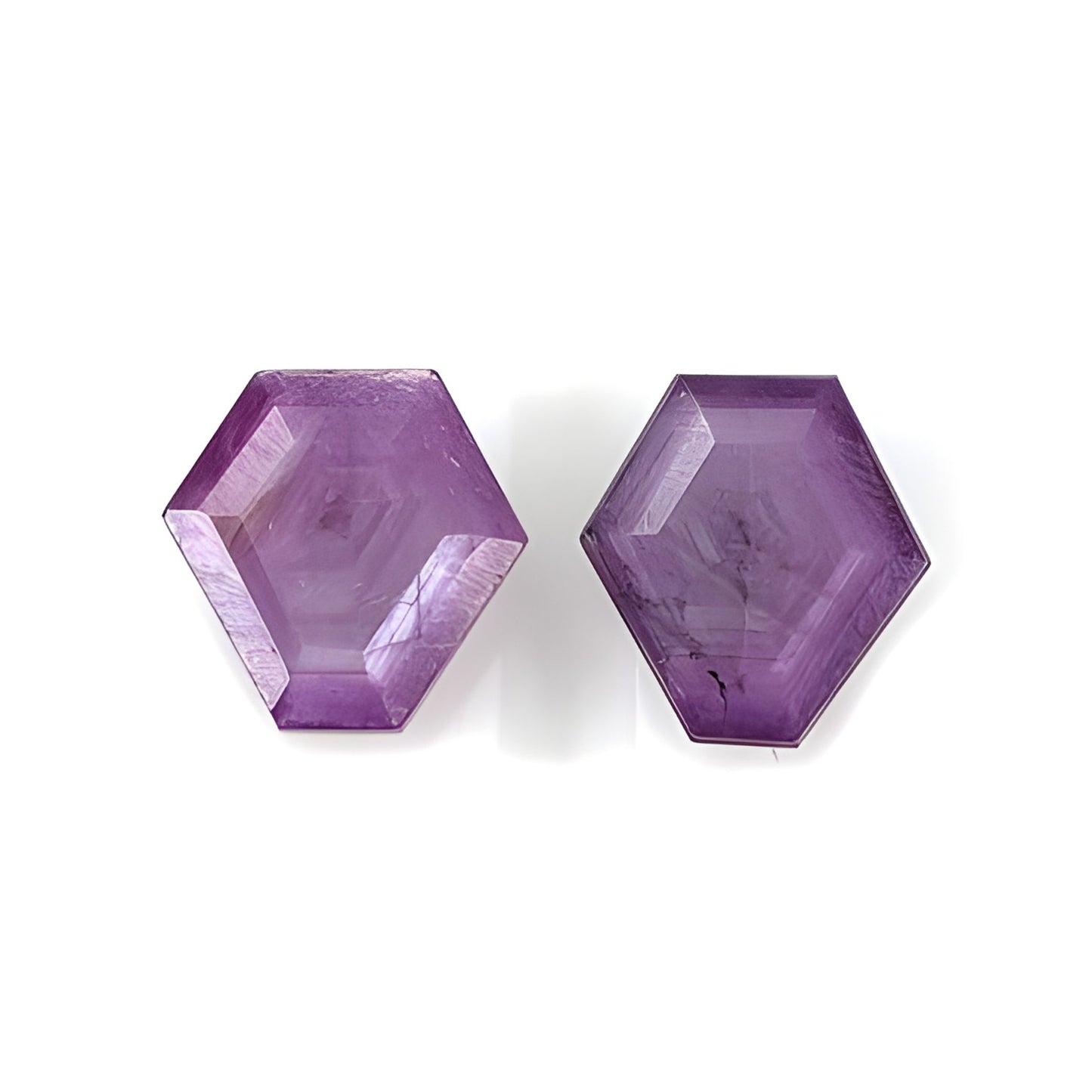 sapphire hexagon shape faceted cut