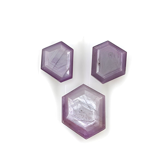 sapphire faceted cut hexagon shape gemstone