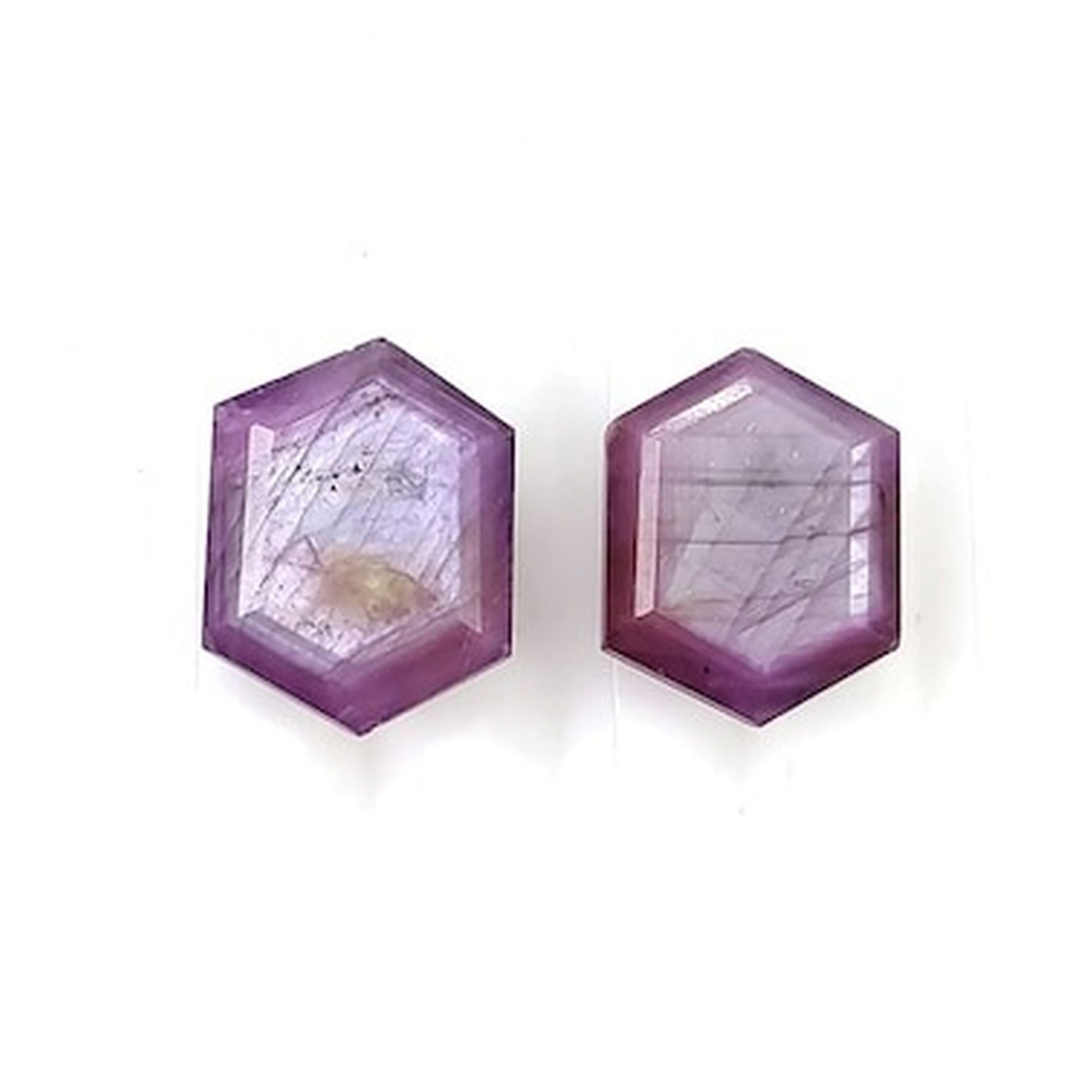 ruby trapiche hexagon shape faceted cut