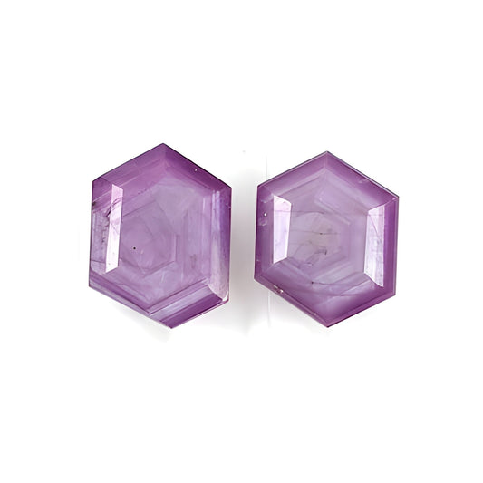 sapphire hexagon shape faceted cut