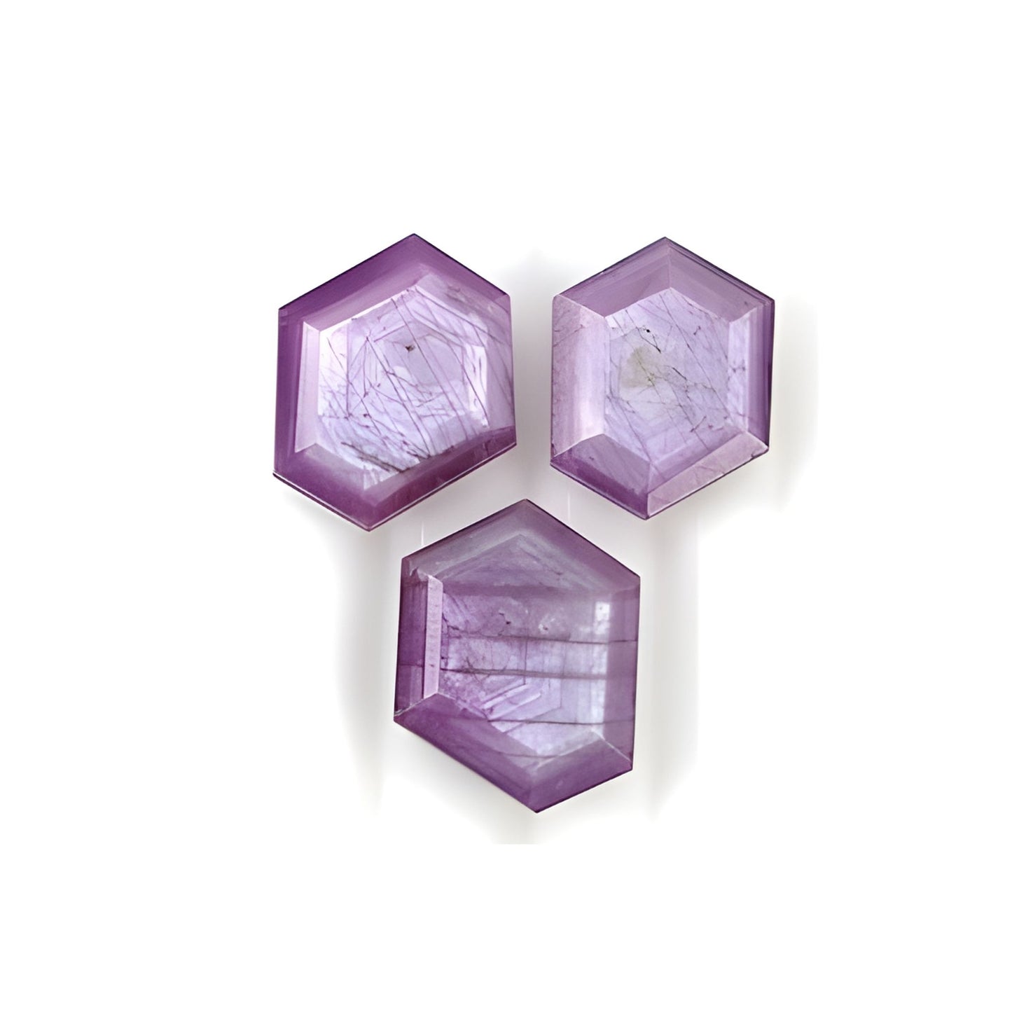 sapphire hexagon shape faceted cut