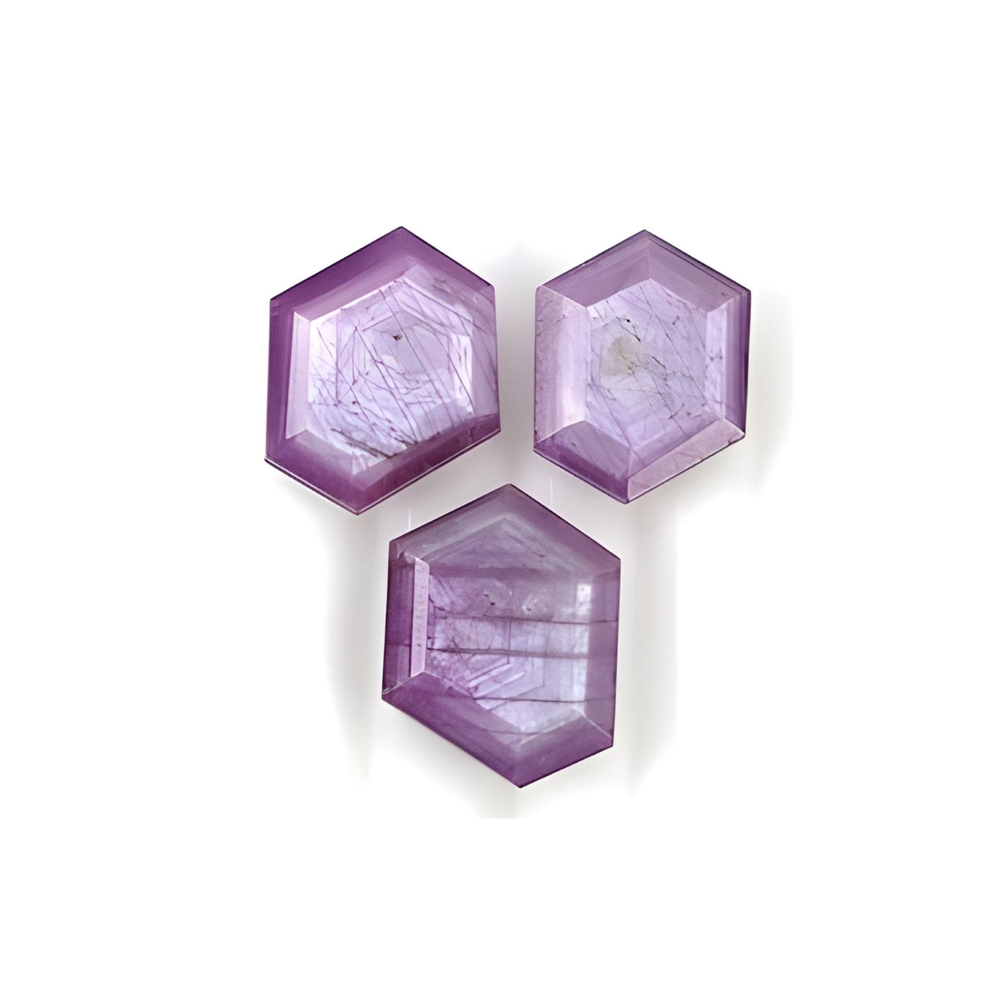 sapphire hexagon shape faceted cut