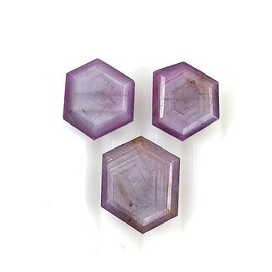 sapphire hexagon shape aceted cut