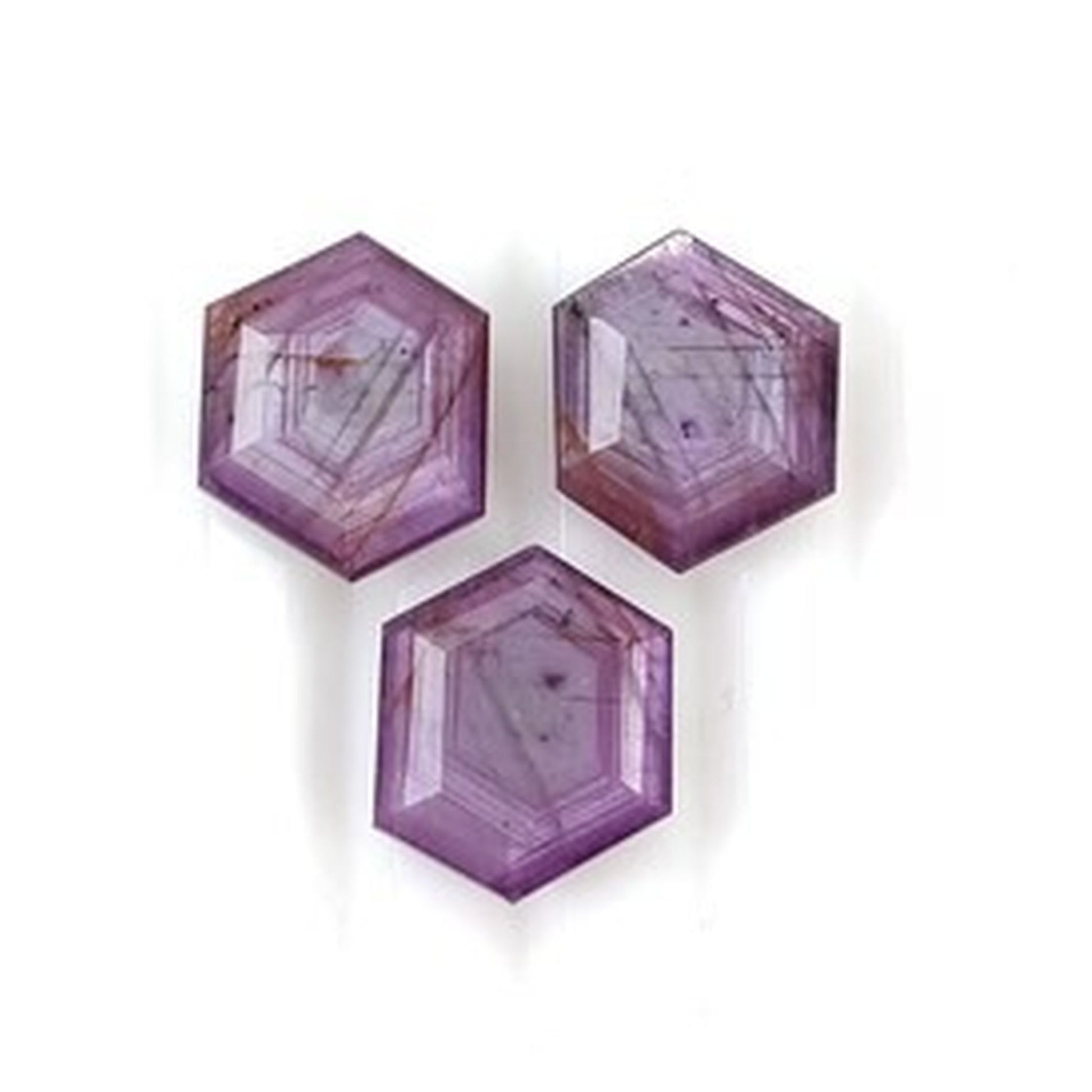 sapphire hexagon shape faceted cut
