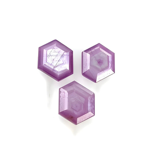 saphire hexagon shape step cut