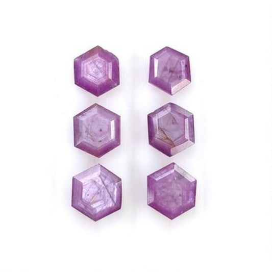 sapphire hexagon shape faceted cut